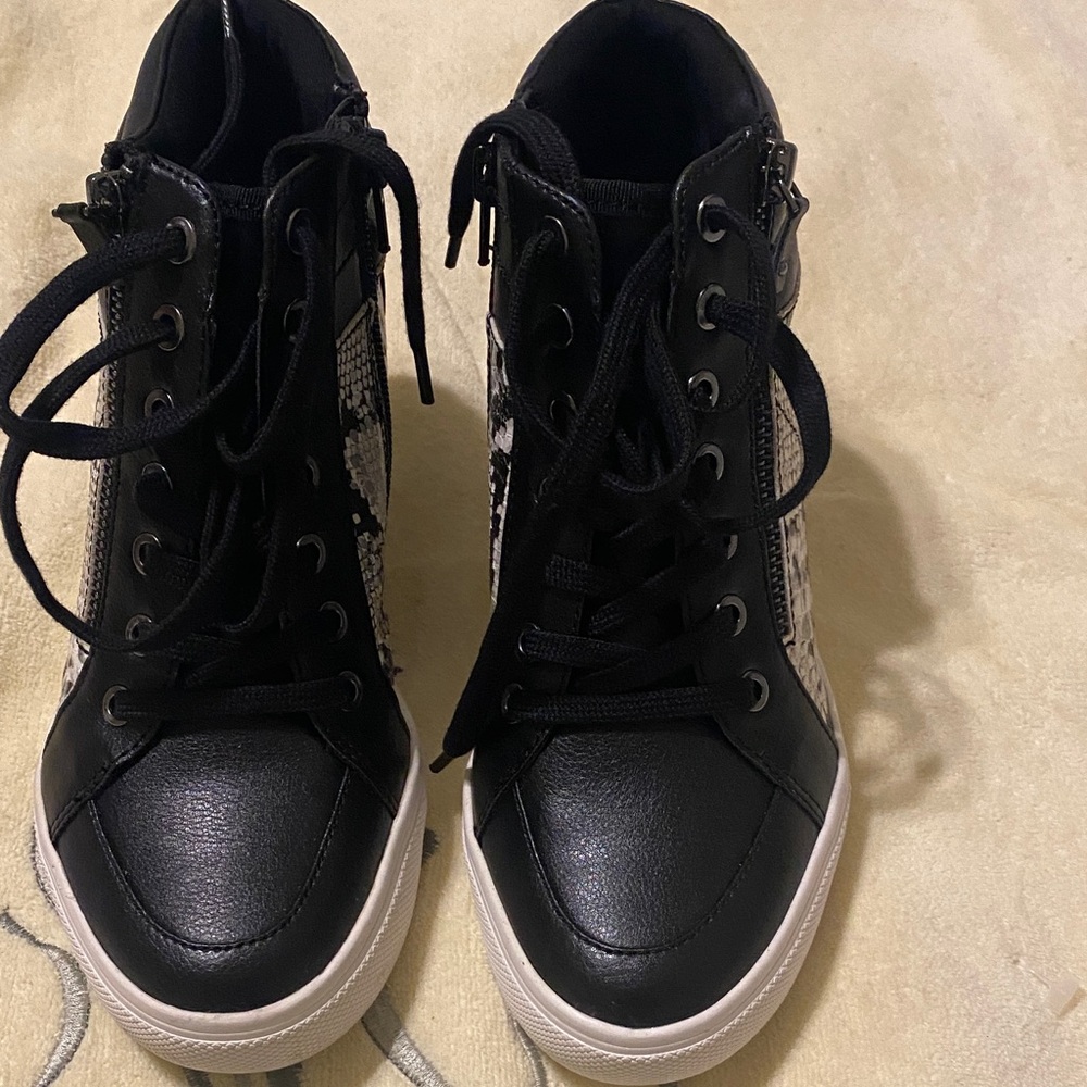 Aldo Black and White High-Top Sneakers